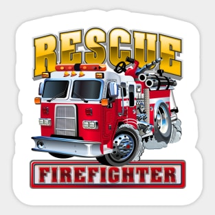 Cartoon Fire Truck Sticker